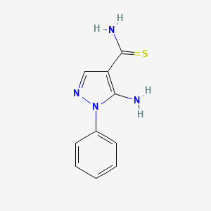 molecular formula C10H10N4S B12223073 5-amino-1-phenyl-1H-pyrazole-4-carbothioamide CAS No. 661491-47-0