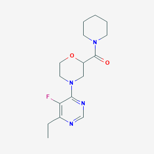 molecular formula C16H23FN4O2 B12223079 4-(6-Ethyl-5-fluoropyrimidin-4-yl)-2-(piperidine-1-carbonyl)morpholine 