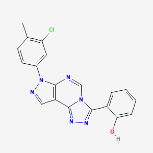 2-[10-(3-Chloro-4-methylphenyl)-3,4,6,8,10,11-hexaazatricyclo[7.3.0.0^{2,6}]dodeca-1(9),2,4,7,11-pentaen-5-yl]phenol