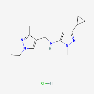 5-cyclopropyl-N-[(1-ethyl-3-methylpyrazol-4-yl)methyl]-2-methylpyrazol-3-amine;hydrochloride