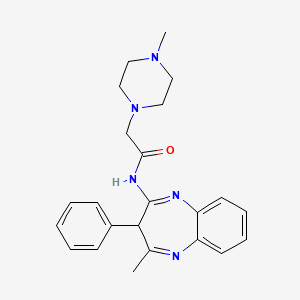 molecular formula C23H27N5O B12223122 N-(4-methyl-3-phenyl-3H-1,5-benzodiazepin-2-yl)-2-(4-methylpiperazin-1-yl)acetamide 