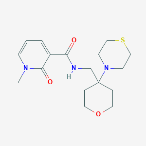 1-methyl-2-oxo-N-{[4-(thiomorpholin-4-yl)oxan-4-yl]methyl}-1,2-dihydropyridine-3-carboxamide