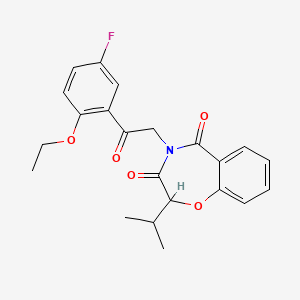 molecular formula C22H22FNO5 B12223184 4-[2-(2-ethoxy-5-fluorophenyl)-2-oxoethyl]-2-(propan-2-yl)-1,4-benzoxazepine-3,5(2H,4H)-dione 