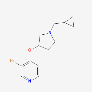 molecular formula C13H17BrN2O B12223200 3-Bromo-4-{[1-(cyclopropylmethyl)pyrrolidin-3-yl]oxy}pyridine 