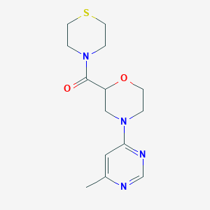 molecular formula C14H20N4O2S B12223207 4-(6-Methylpyrimidin-4-yl)-2-(thiomorpholine-4-carbonyl)morpholine 