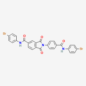 molecular formula C28H17Br2N3O4 B1222322 N-(4-bromophenyl)-2-{4-[(4-bromophenyl)carbamoyl]phenyl}-1,3-dioxo-2,3-dihydro-1H-isoindole-5-carboxamide 