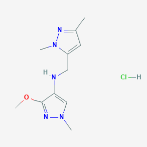 N-[(2,5-dimethylpyrazol-3-yl)methyl]-3-methoxy-1-methylpyrazol-4-amine;hydrochloride