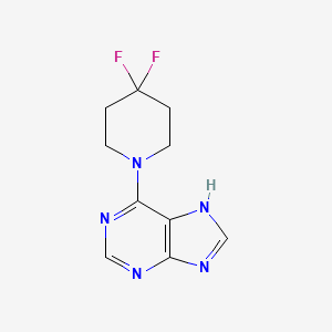 molecular formula C10H11F2N5 B12223250 6-(4,4-difluoropiperidin-1-yl)-9H-purine 