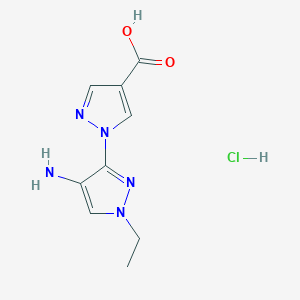 1-(4-Amino-1-ethylpyrazol-3-yl)pyrazole-4-carboxylic acid;hydrochloride