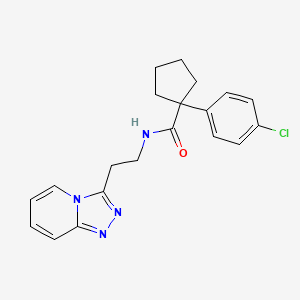 molecular formula C20H21ClN4O B12223260 1-(4-chlorophenyl)-N-[2-([1,2,4]triazolo[4,3-a]pyridin-3-yl)ethyl]cyclopentanecarboxamide 