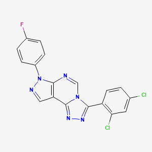 5-(2,4-Dichlorophenyl)-10-(4-fluorophenyl)-3,4,6,8,10,11-hexaazatricyclo[7.3.0.0^{2,6}]dodeca-1(9),2,4,7,11-pentaene