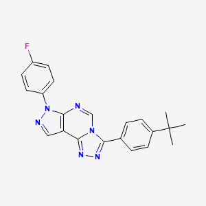 molecular formula C22H19FN6 B12223283 3-(4-tert-butylphenyl)-7-(4-fluorophenyl)-7H-pyrazolo[4,3-e][1,2,4]triazolo[4,3-c]pyrimidine 