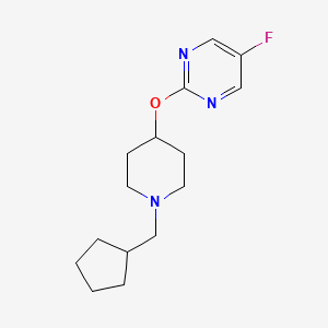 molecular formula C15H22FN3O B12223288 2-{[1-(Cyclopentylmethyl)piperidin-4-yl]oxy}-5-fluoropyrimidine 