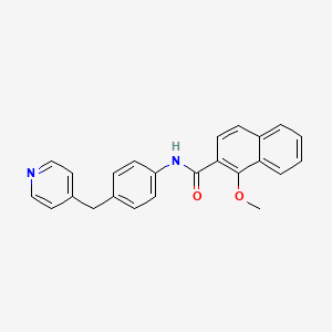 molecular formula C24H20N2O2 B1222329 1-甲氧基-N-[4-(吡啶-4-基甲基)苯基]-2-萘甲酰胺 