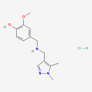 4-[[(1,5-Dimethylpyrazol-4-yl)methylamino]methyl]-2-methoxyphenol;hydrochloride