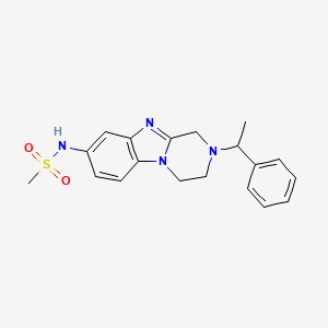 molecular formula C19H22N4O2S B1222330 N-[2-(1-phenylethyl)-3,4-dihydro-1H-pyrazino[1,2-a]benzimidazol-8-yl]methanesulfonamide 