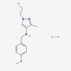 1-(2-fluoroethyl)-N-[(4-methoxyphenyl)methyl]-3-methylpyrazol-4-amine;hydrochloride