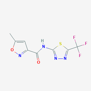 molecular formula C8H5F3N4O2S B1222332 5-methyl-N-[5-(trifluoromethyl)-1,3,4-thiadiazol-2-yl]-3-isoxazolecarboxamide 