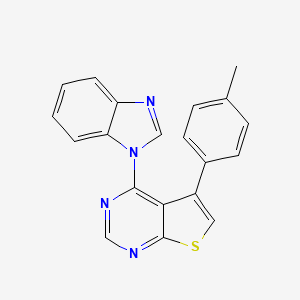 molecular formula C20H14N4S B1222339 4-(1-Benzimidazolyl)-5-(4-methylphenyl)thieno[2,3-d]pyrimidine 