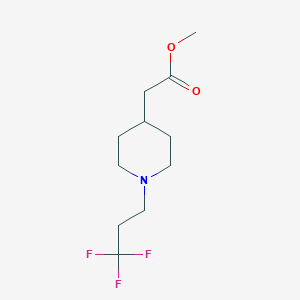 molecular formula C11H18F3NO2 B12223399 Methyl [1-(3,3,3-trifluoropropyl)piperidin-4-yl]acetate 