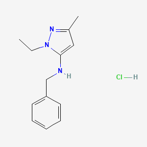 N-benzyl-2-ethyl-5-methylpyrazol-3-amine;hydrochloride