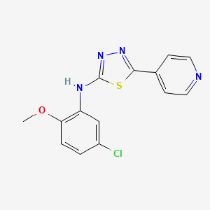 molecular formula C14H11ClN4OS B1222343 N-(5-chloro-2-methoxyphenyl)-5-pyridin-4-yl-1,3,4-thiadiazol-2-amine 