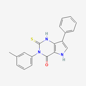 3-(3-methylphenyl)-7-phenyl-2-sulfanyl-3,5-dihydro-4H-pyrrolo[3,2-d]pyrimidin-4-one