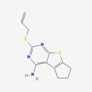 2-(prop-2-en-1-ylsulfanyl)-6,7-dihydro-5H-cyclopenta[4,5]thieno[2,3-d]pyrimidin-4-amine