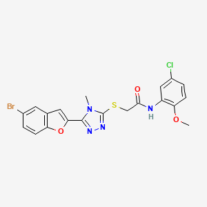molecular formula C20H16BrClN4O3S B1222346 2-[[5-(5-bromo-2-benzofuranyl)-4-methyl-1,2,4-triazol-3-yl]thio]-N-(5-chloro-2-methoxyphenyl)acetamide 