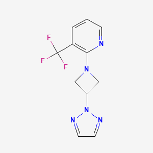 molecular formula C11H10F3N5 B12223486 2-[3-(2H-1,2,3-triazol-2-yl)azetidin-1-yl]-3-(trifluoromethyl)pyridine 