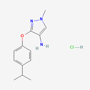 molecular formula C13H18ClN3O B12223493 3-(4-isopropylphenoxy)-1-methyl-1H-pyrazol-4-amine 