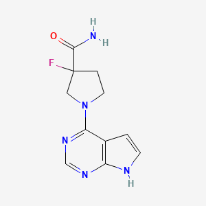 3-fluoro-1-{7H-pyrrolo[2,3-d]pyrimidin-4-yl}pyrrolidine-3-carboxamide