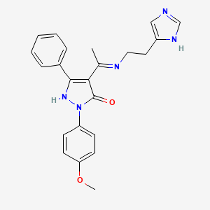 (4Z)-4-(1-{[2-(1H-imidazol-4-yl)ethyl]amino}ethylidene)-2-(4-methoxyphenyl)-5-phenyl-2,4-dihydro-3H-pyrazol-3-one