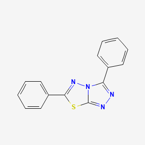 molecular formula C15H10N4S B12223524 1,2,4-Triazolo(3,4-b)(1,3,4)thiadiazole, 3,6-diphenyl- CAS No. 43029-44-3