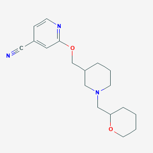 2-({1-[(Oxan-2-yl)methyl]piperidin-3-yl}methoxy)pyridine-4-carbonitrile