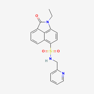 molecular formula C19H17N3O3S B1222360 1-ethyl-2-oxo-N-(2-pyridinylmethyl)-6-benzo[cd]indolesulfonamide 