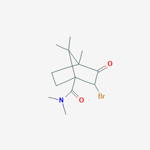 molecular formula C13H20BrNO2 B12223611 (2-bromo-4,7,7-trimethyl-3-oxobicyclo[2.2.1]heptyl)-N,N-dimethylcarboxamide 