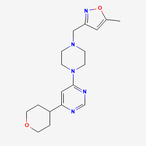 4-{4-[(5-Methyl-1,2-oxazol-3-yl)methyl]piperazin-1-yl}-6-(oxan-4-yl)pyrimidine