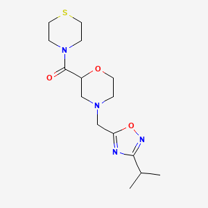 4-{[3-(Propan-2-yl)-1,2,4-oxadiazol-5-yl]methyl}-2-(thiomorpholine-4-carbonyl)morpholine