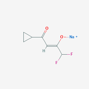 Sodium (Z)-4-cyclopropyl-1,1-difluoro-4-oxobut-2-en-2-olate