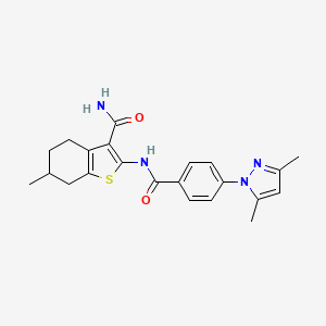 2-[4-(3,5-dimethyl-1H-pyrazol-1-yl)benzamido]-6-methyl-4,5,6,7-tetrahydro-1-benzothiophene-3-carboxamide