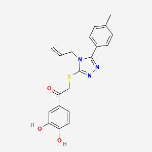 molecular formula C20H19N3O3S B1222367 1-(3,4-Dihydroxyphenyl)-2-[[5-(4-methylphenyl)-4-prop-2-enyl-1,2,4-triazol-3-yl]thio]ethanone 