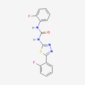 molecular formula C15H10F2N4OS B1222368 1-(2-Fluorophenyl)-3-[5-(2-fluorophenyl)-1,3,4-thiadiazol-2-yl]urea 