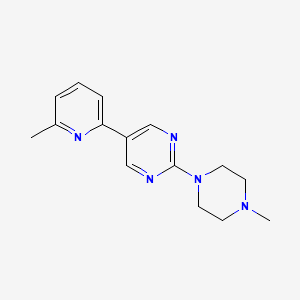 molecular formula C15H19N5 B12223683 2-(4-Methylpiperazin-1-yl)-5-(6-methylpyridin-2-yl)pyrimidine 