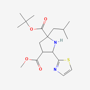 4-Methyl 2-(2-methyl-2-propanyl) (2S,4S,5R)-2-isobutyl-5-(1,3-thiazol-2-yl)-2,4-pyrrolidinedicarboxylate