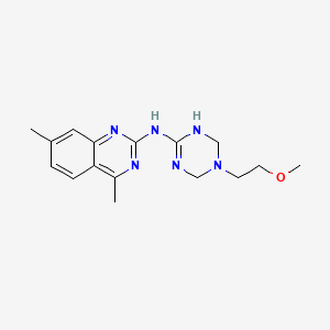 molecular formula C16H22N6O B12223720 (4,7-dimethylquinazolin-2-yl)[3-(2-methoxyethyl)(1,2-dihydro-4H-1,3,5-triazin-6-yl)]amine 