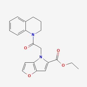 molecular formula C20H20N2O4 B1222374 4-[2-(3,4-dihydro-2H-quinolin-1-yl)-2-oxoethyl]-5-furo[3,2-b]pyrrolecarboxylic acid ethyl ester 