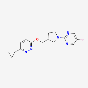 3-Cyclopropyl-6-{[1-(5-fluoropyrimidin-2-yl)pyrrolidin-3-yl]methoxy}pyridazine