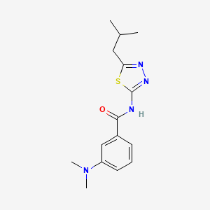 molecular formula C15H20N4OS B12223800 3-(dimethylamino)-N-[5-(2-methylpropyl)-1,3,4-thiadiazol-2-yl]benzamide 