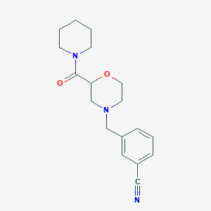 molecular formula C18H23N3O2 B12223810 3-{[2-(Piperidine-1-carbonyl)morpholin-4-yl]methyl}benzonitrile 